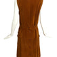 EMANUEL UNGARO- 1960s Brown Faux Suede Dress, Size 4