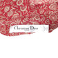 CHRISTIAN DIOR- Red Printed Silk Blouse, Size 8