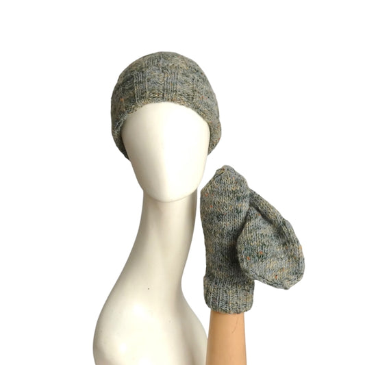 MISSONI- 1970s Multi Color Knit Stocking Cap & Mittens