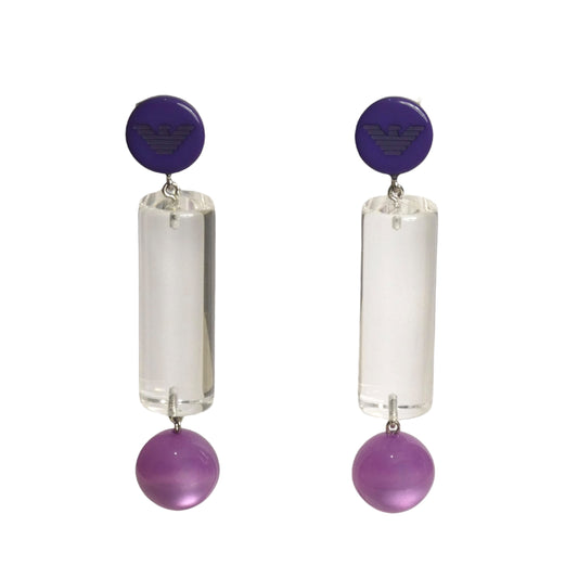 EMPORIO ARMANI- NWT Pierced Lucite Cylindrical Drop Earrings