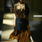 JUNYA WATANABE- 2022 Metallic Lamé & Cotton Pleat Dress, Size Small