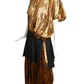 JUNYA WATANABE- 2022 Metallic Lamé & Cotton Pleat Dress, Size Small