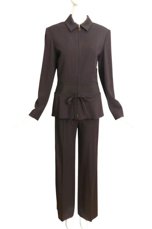 CHRISTIAN DIOR- 2001 Brown Wool Pant Suit, Size 8