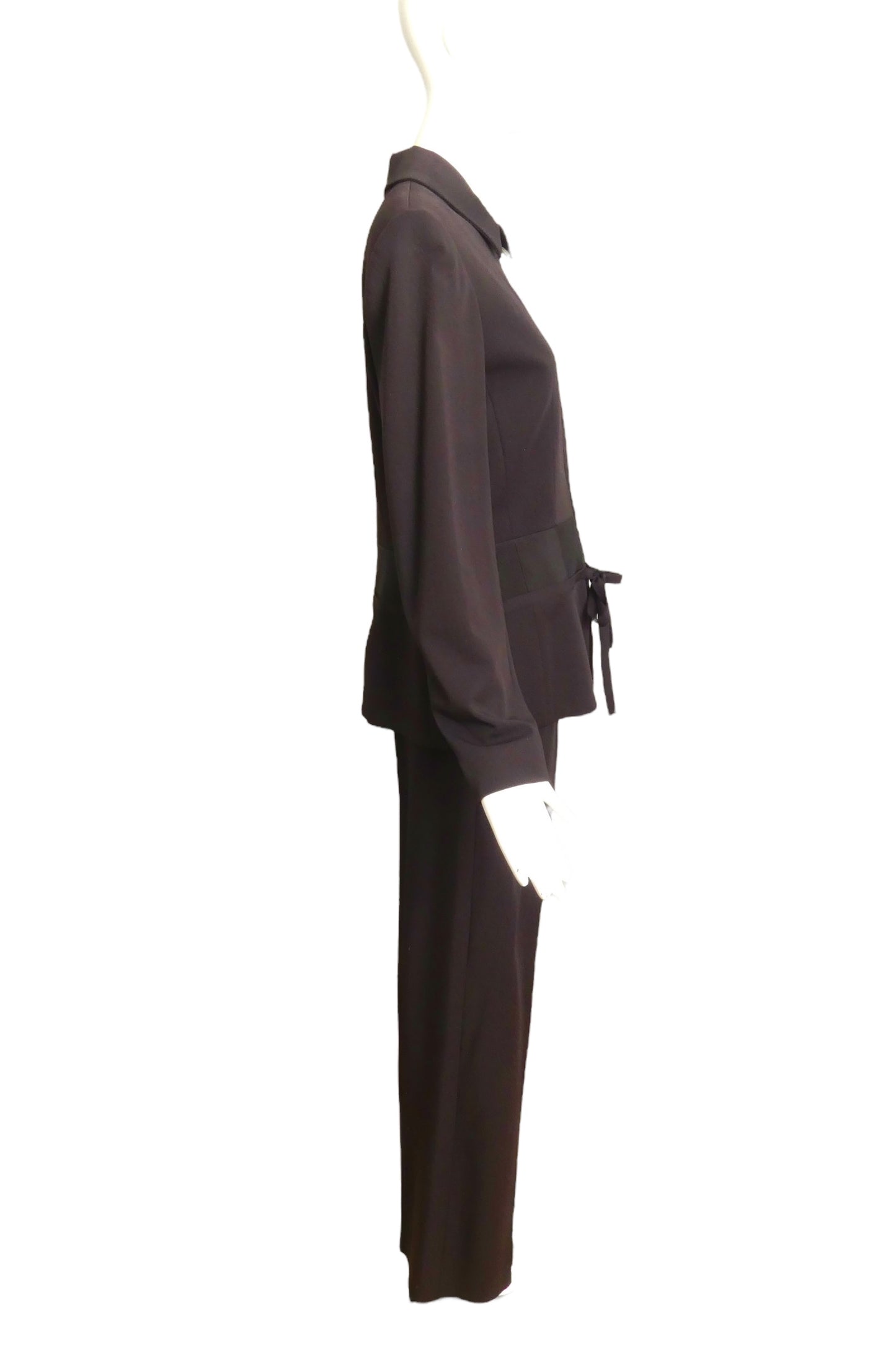 CHRISTIAN DIOR- 2001 Brown Wool Pant Suit, Size 8