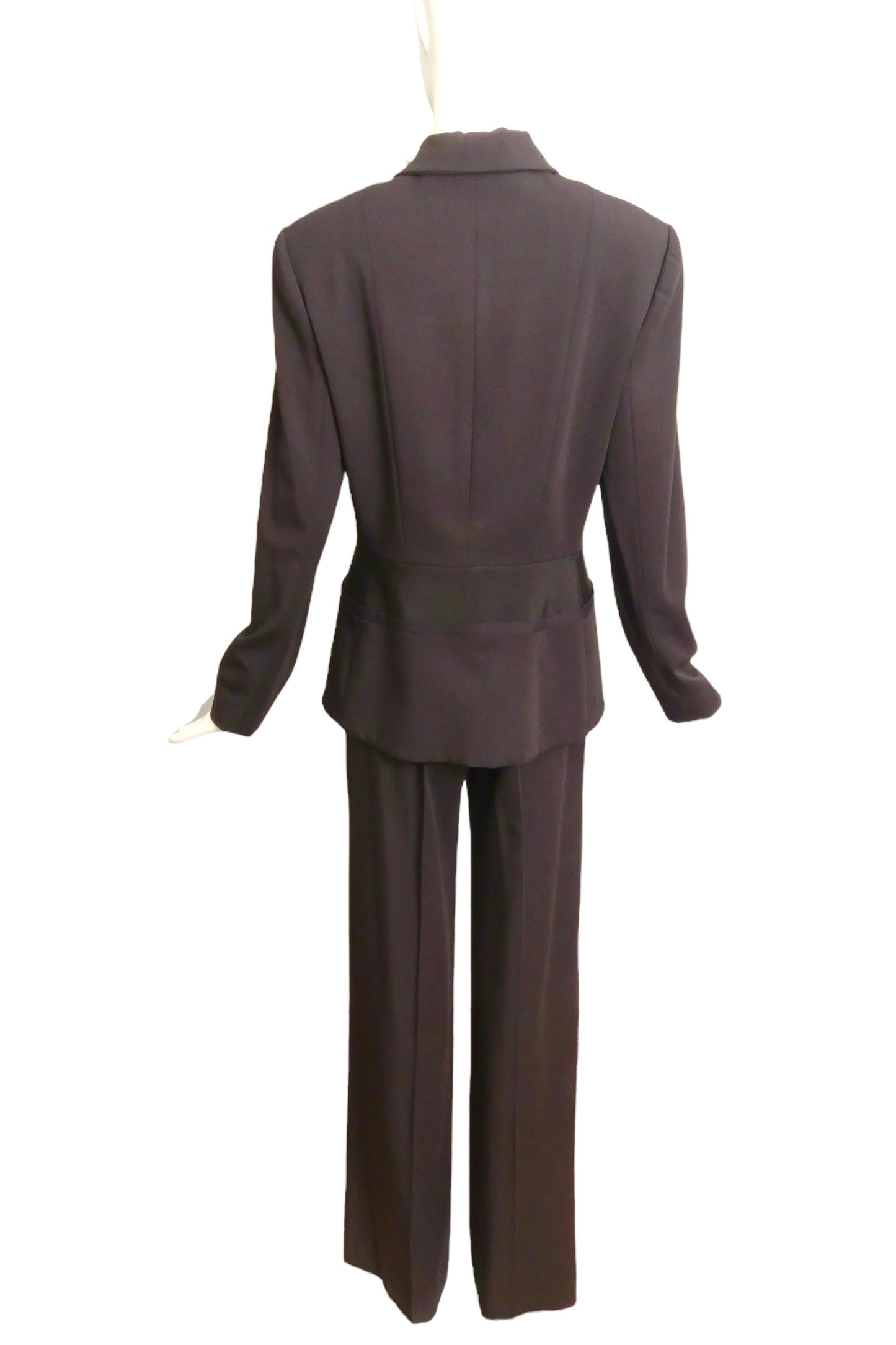 CHRISTIAN DIOR- 2001 Brown Wool Pant Suit, Size 8