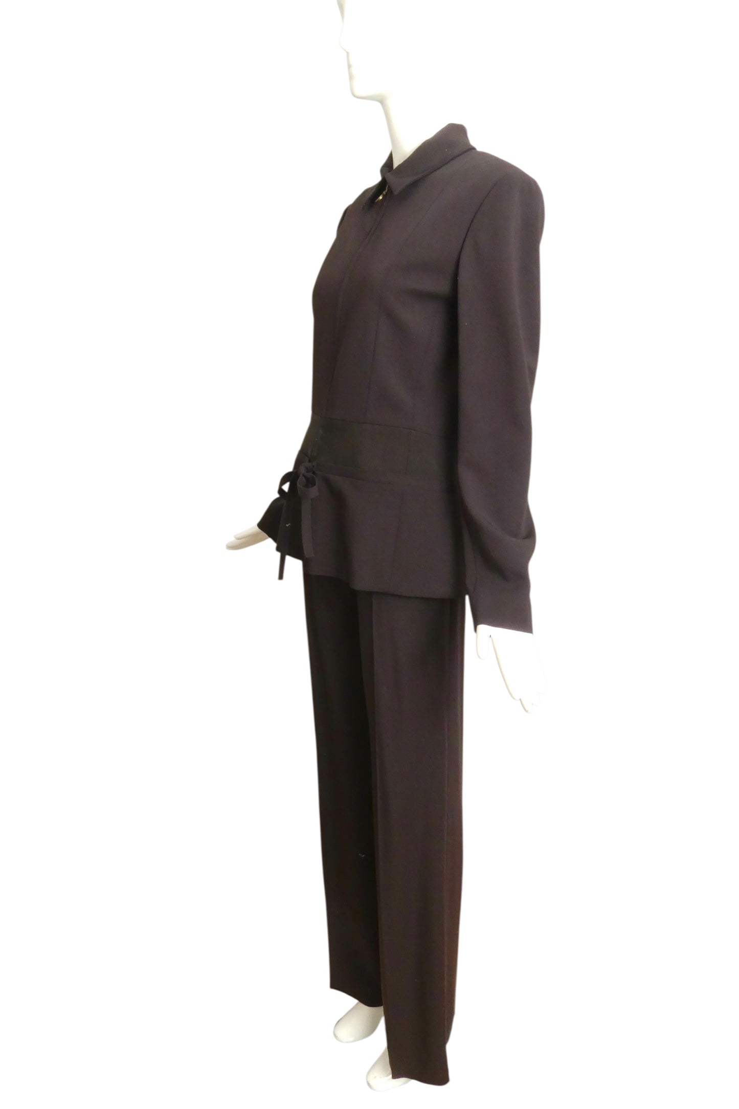 CHRISTIAN DIOR- 2001 Brown Wool Pant Suit, Size 8