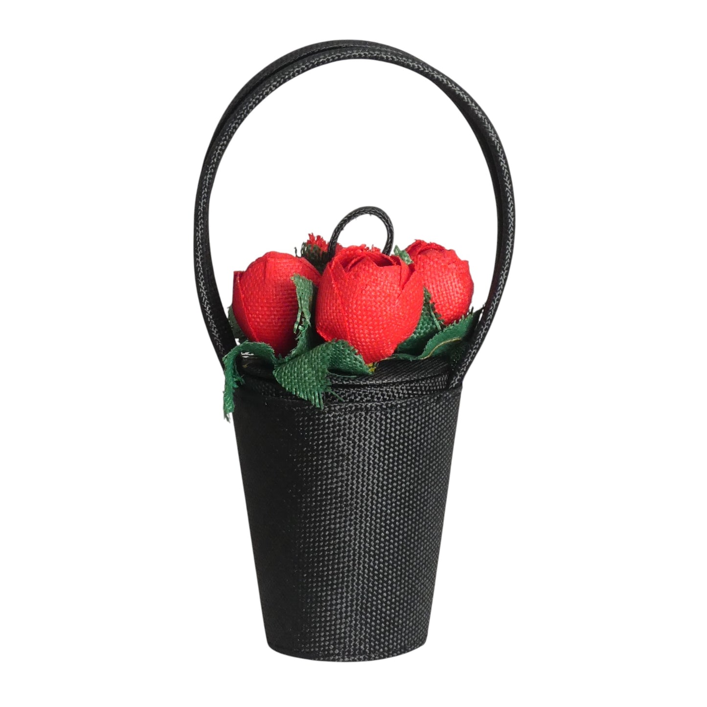 LULU GUINNESS-  NWT Black & Red Straw "Baby Florist" Purse