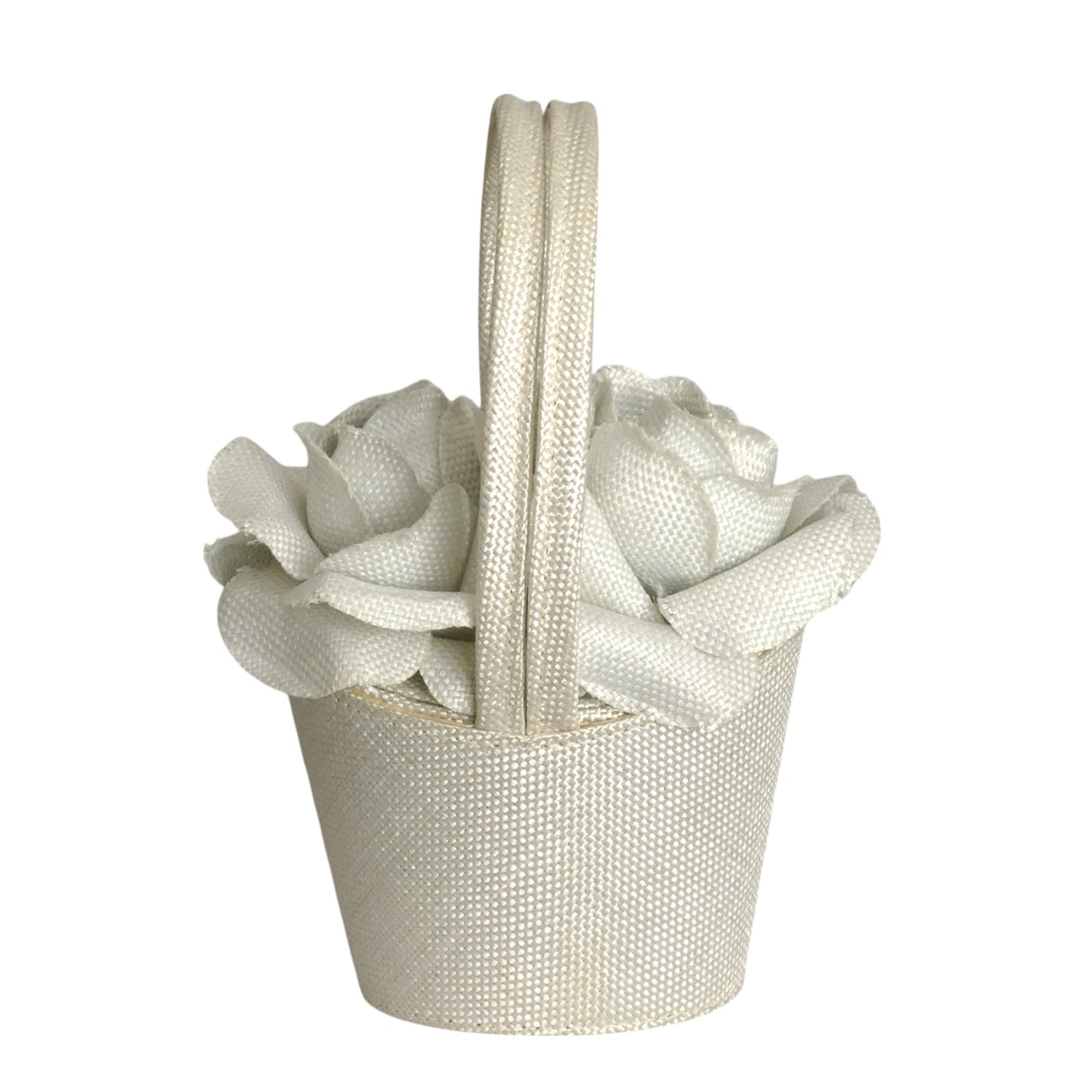 LULU GUINNESS- Blue Straw Rose Basket Purse