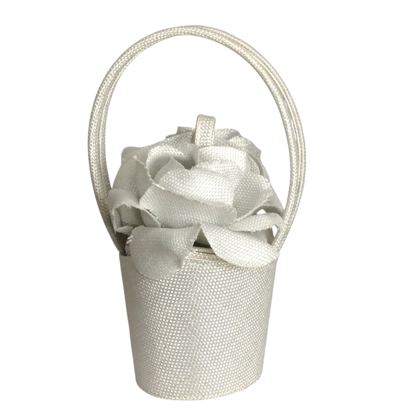 LULU GUINNESS- Blue Straw Rose Basket Purse