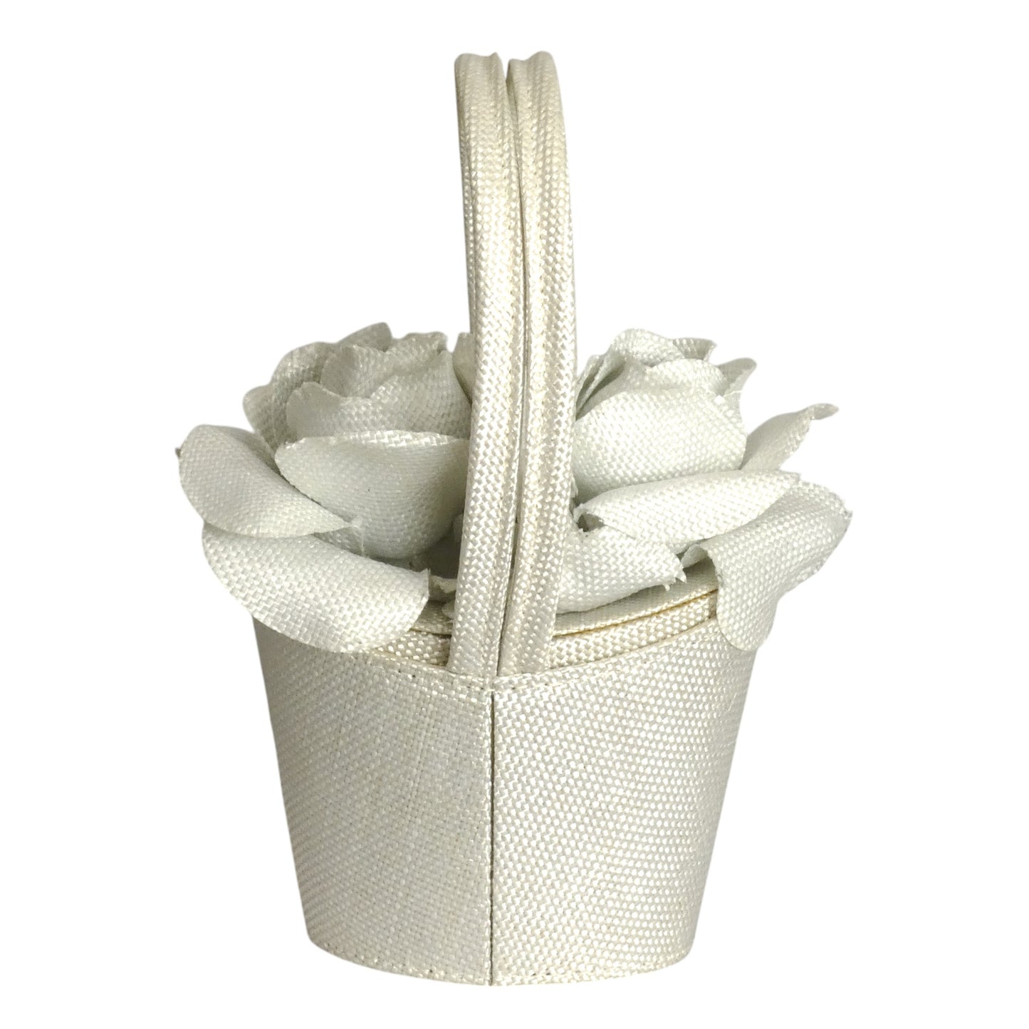 LULU GUINNESS- Blue Straw Rose Basket Purse