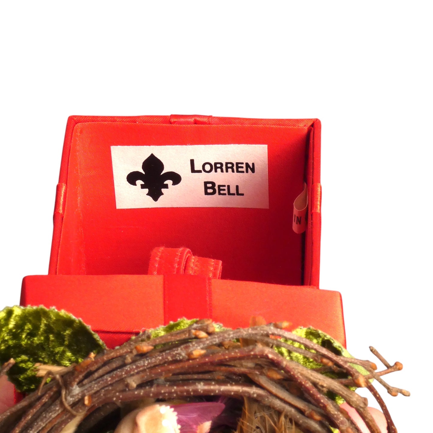 LORREN BELL- Red Birds Nest Box Purse