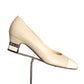 CHANEL- Beige & Ivory Cap Toe Pumps, Size 39