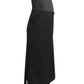 GIANFRANCO FERRE- 1980s Black Wool Asymmetrical Waist Skirt, Size 12