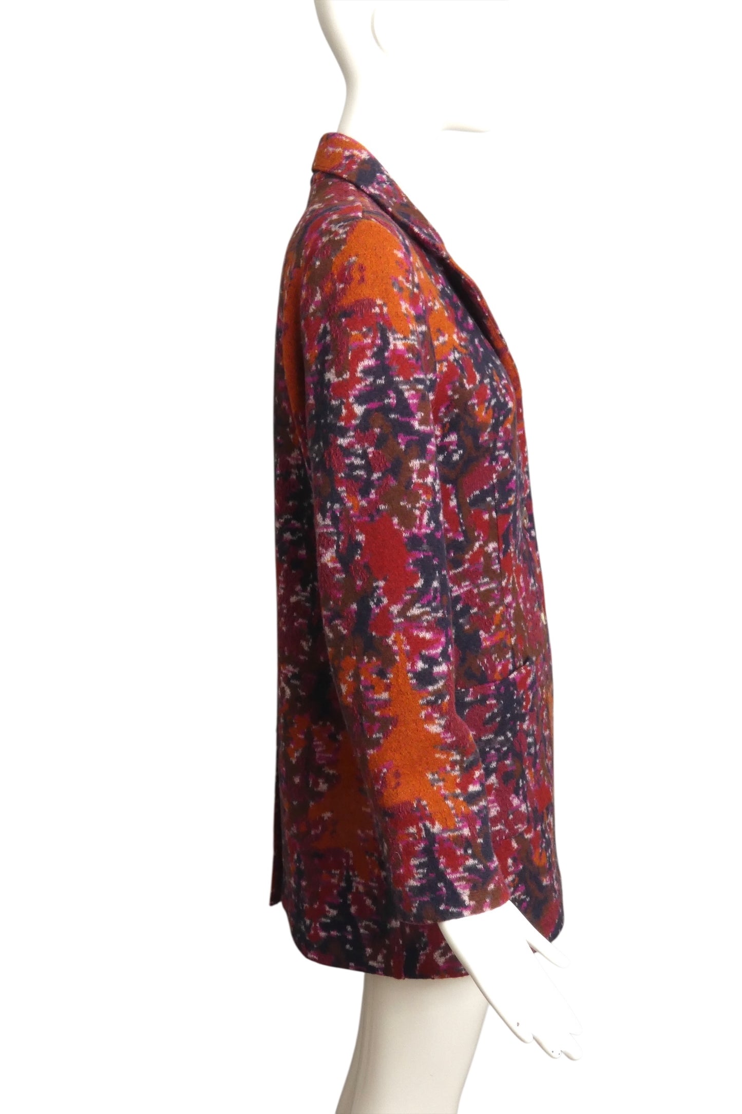 MISSONI- 1980s Multi Color Wool Blend Coat, Size 10