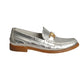 FENDI- 2022 O'Lock Metallic Silver Loafers, Size 39