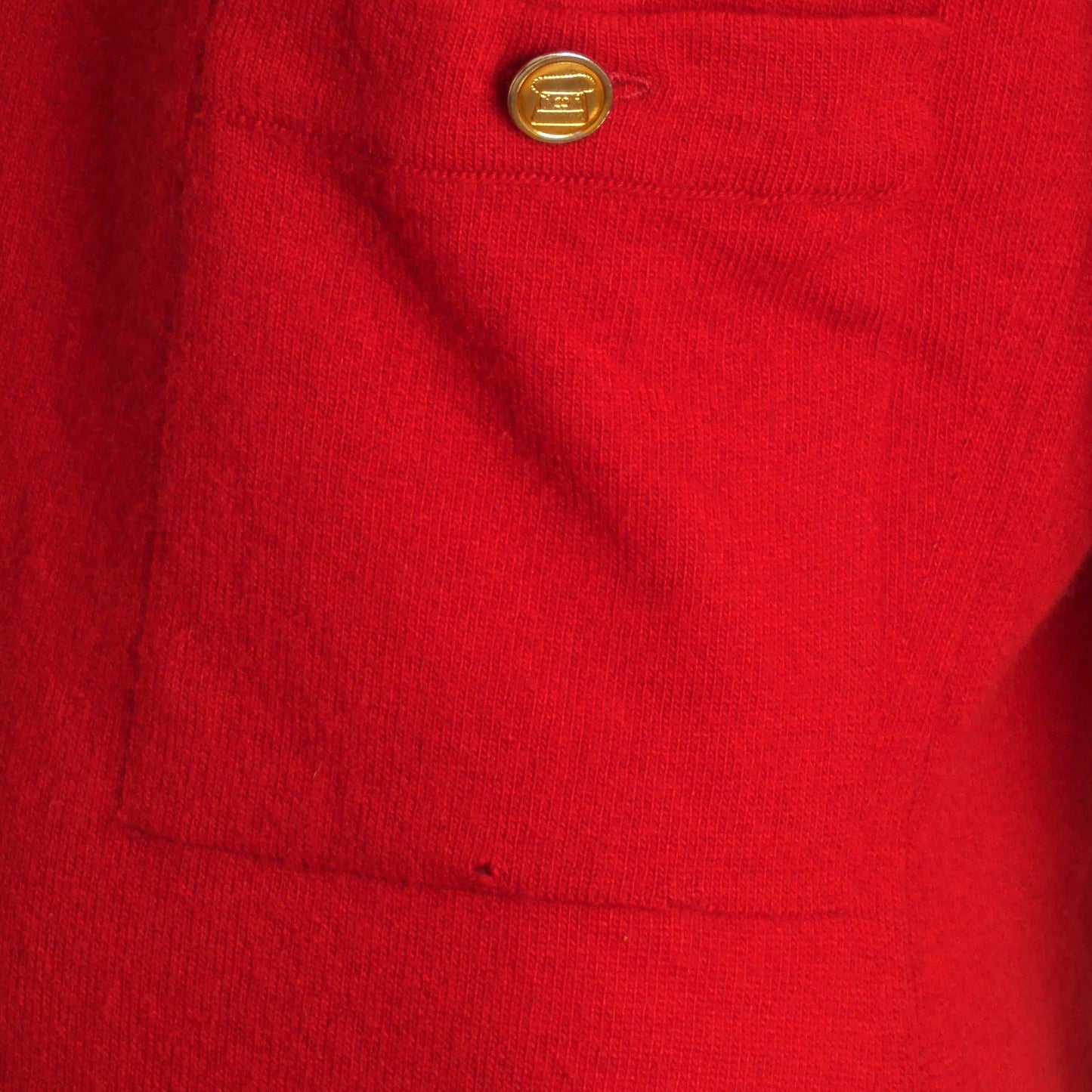 CHANEL- AS IS 1980s Red Cashmere Sweater, Size 8
