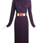 CHANEL- 2007 Purple Wool Dress & Patent Belt, Size 12
