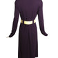 CHANEL- 2007 Purple Wool Dress & Patent Belt, Size 12