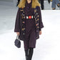 CHANEL- 2007 Purple Wool Dress & Patent Belt, Size 12