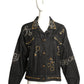 DKNY- 1989 Black Studded Denim Jacket, Size 8