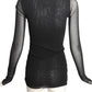 FUZZI- Black Sequin Knit Top, Size Medium