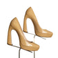 MIU MIU- Beige Patent Platform Pumps, Size 37