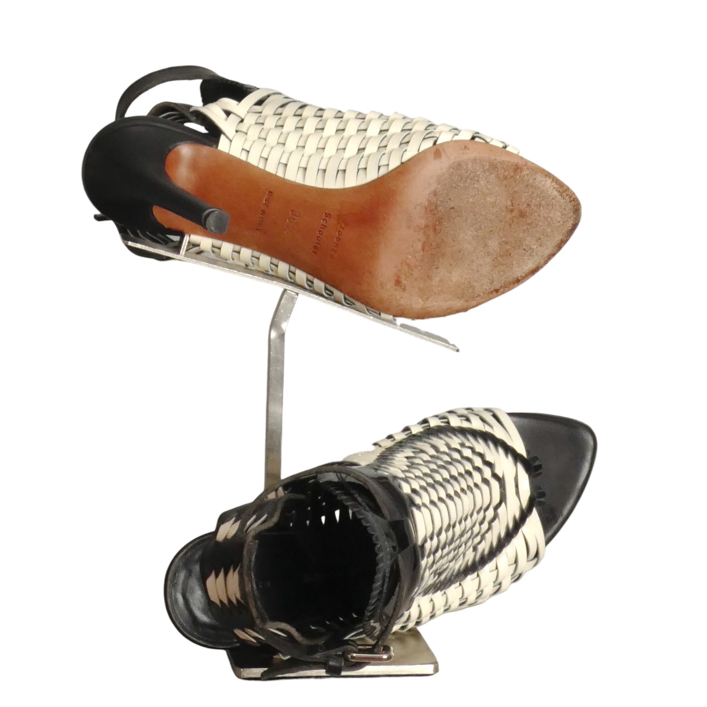 PROENZA SCHOULER- 2015 Woven Patent Leather Sandals, Size 36.5