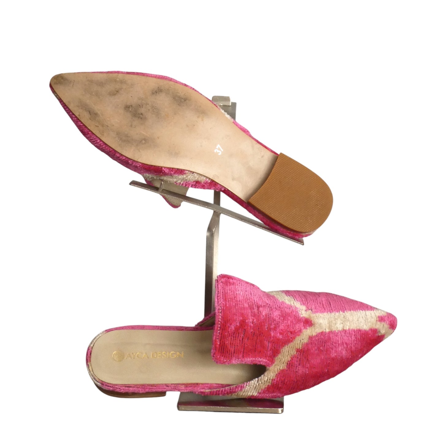 AYCA DESIGN- Pink Tapestry Slides, Size 37