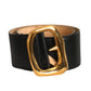 ALEXANDER MCQUEEN- Black Leather Molten Belt, Waist 32