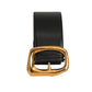 ALEXANDER MCQUEEN- Black Leather Molten Belt, Waist 32