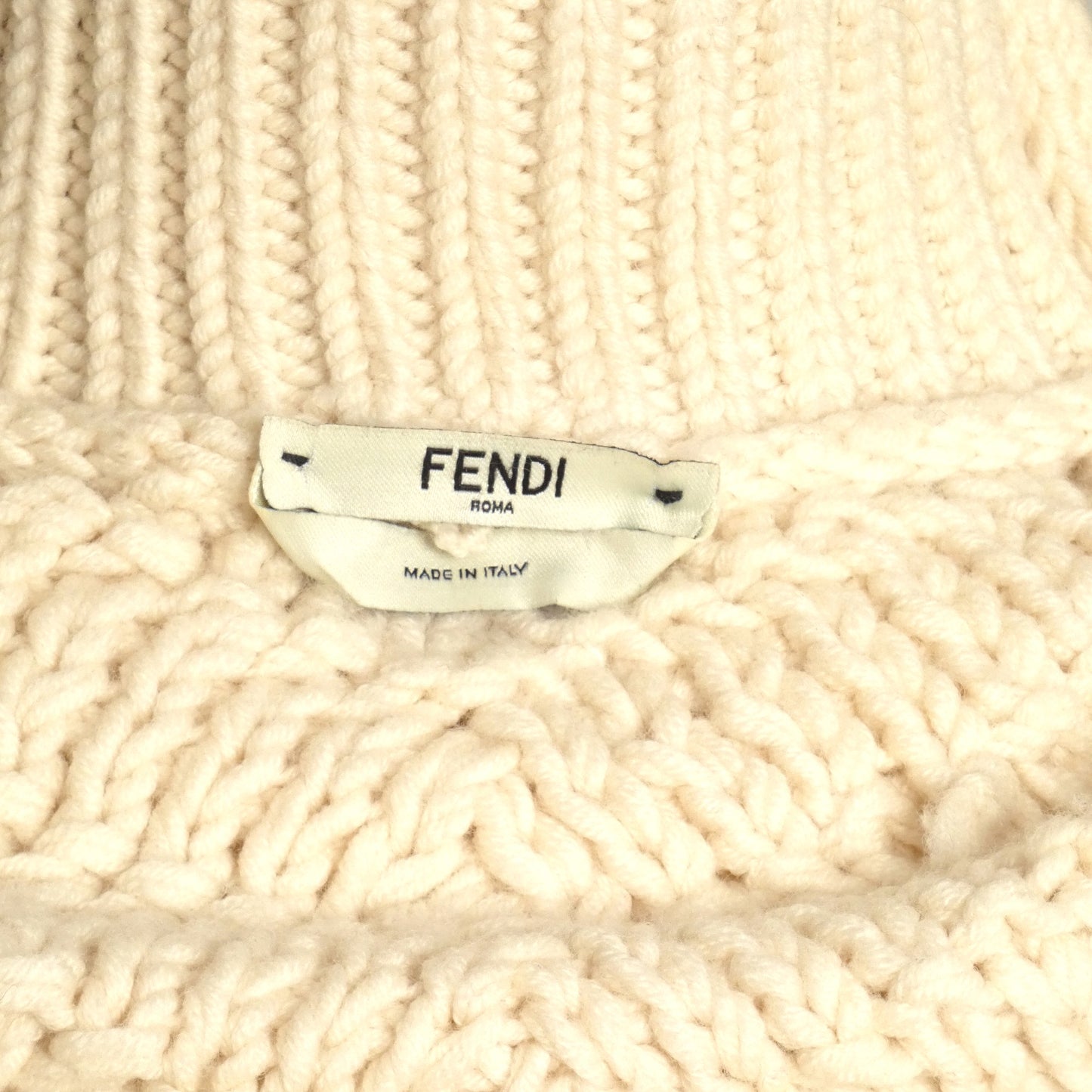 FENDI- Ivory Wool Cropped Sweater, Size 4