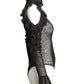 MAGDA BUTRYM- 2017 Black Ruffle Knit Bodysuit, Size 4