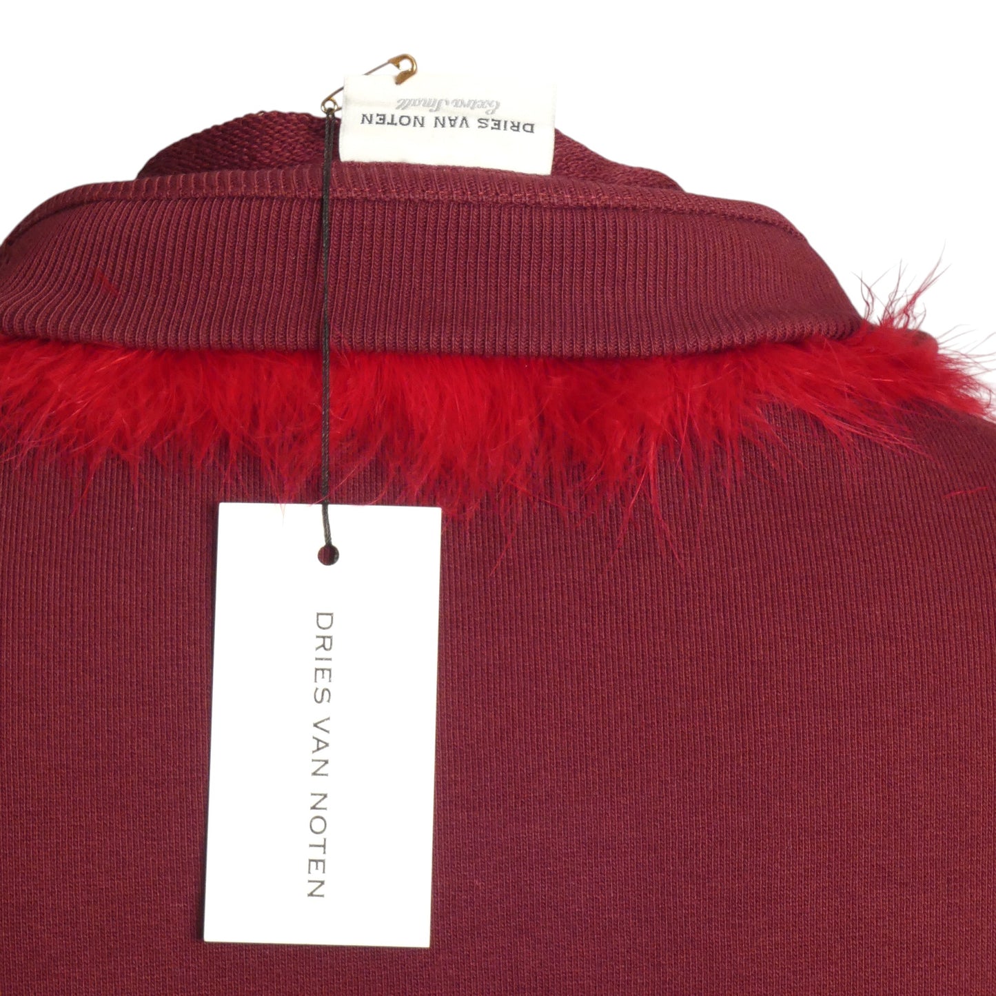 DRIES VAN NOTEN- 2021 Cotton & Feather Trimmed Sweatshirt, Size 4