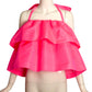 MSGM- 2018 Pink Taffeta Ruffle Top, Size 4