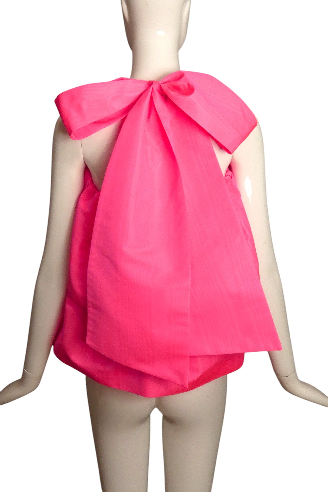 MSGM- 2018 Pink Taffeta Ruffle Top, Size 4