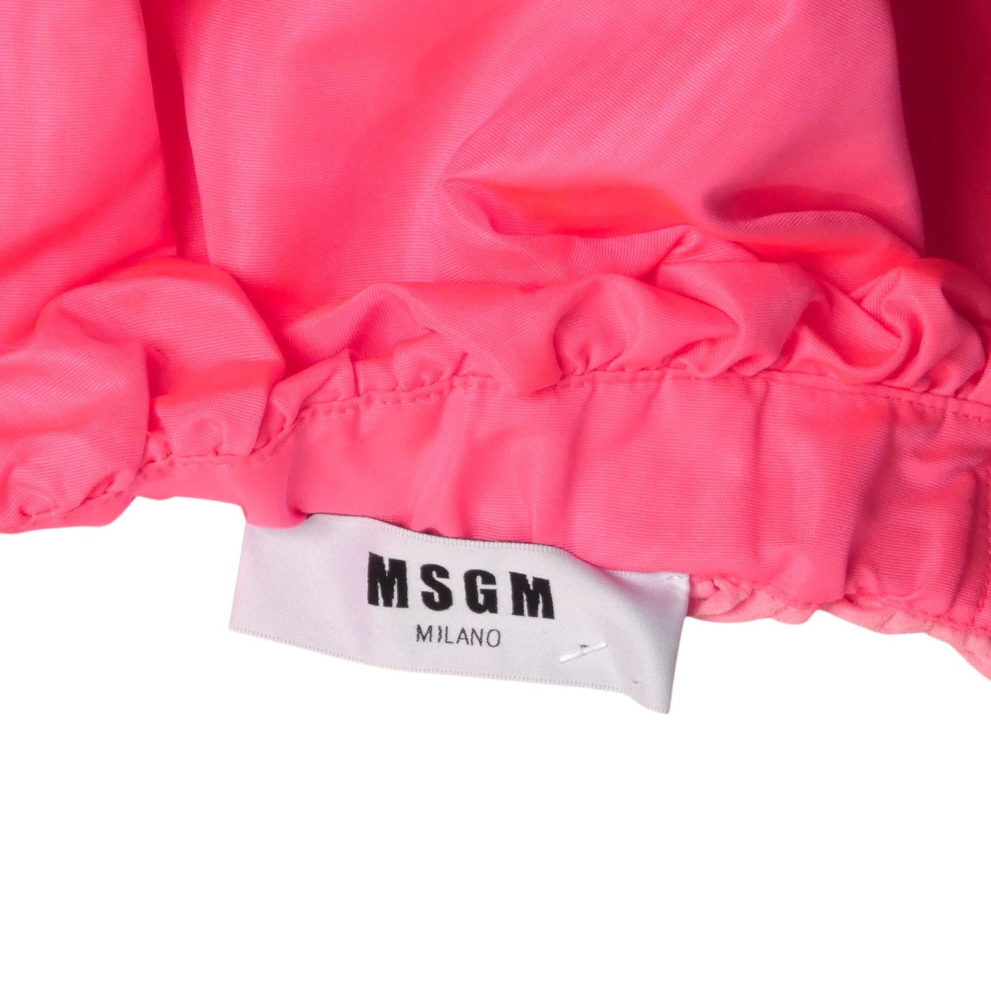 MSGM- 2018 Pink Taffeta Ruffle Top, Size 4