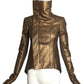 RICK OWENS- Bronze Leather & Knit Jacket, Size 4