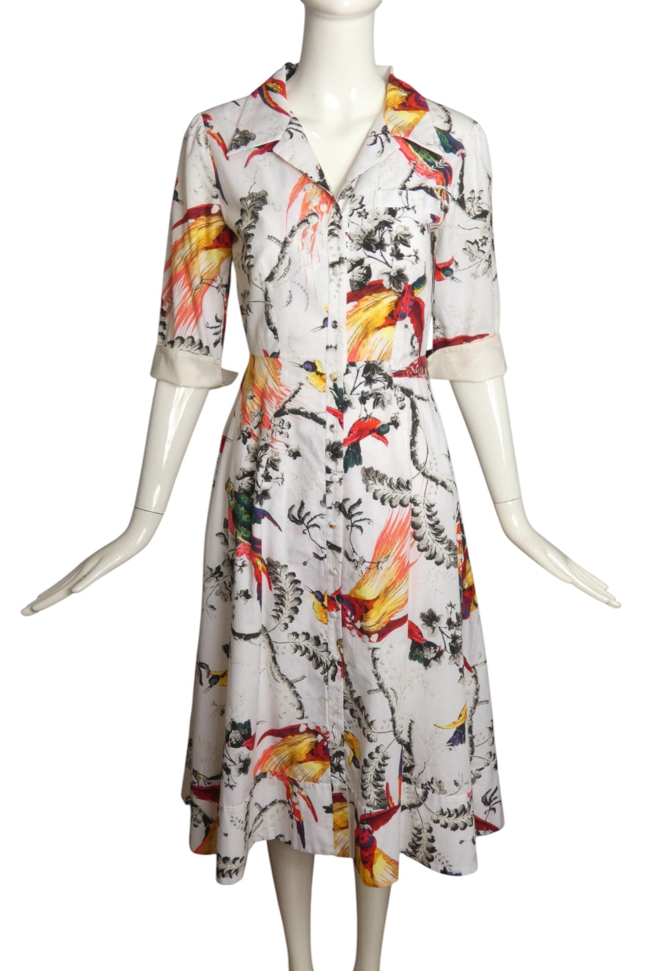 ERDEM- 2017 Floral Print Cotton Shift Dress, Size 6