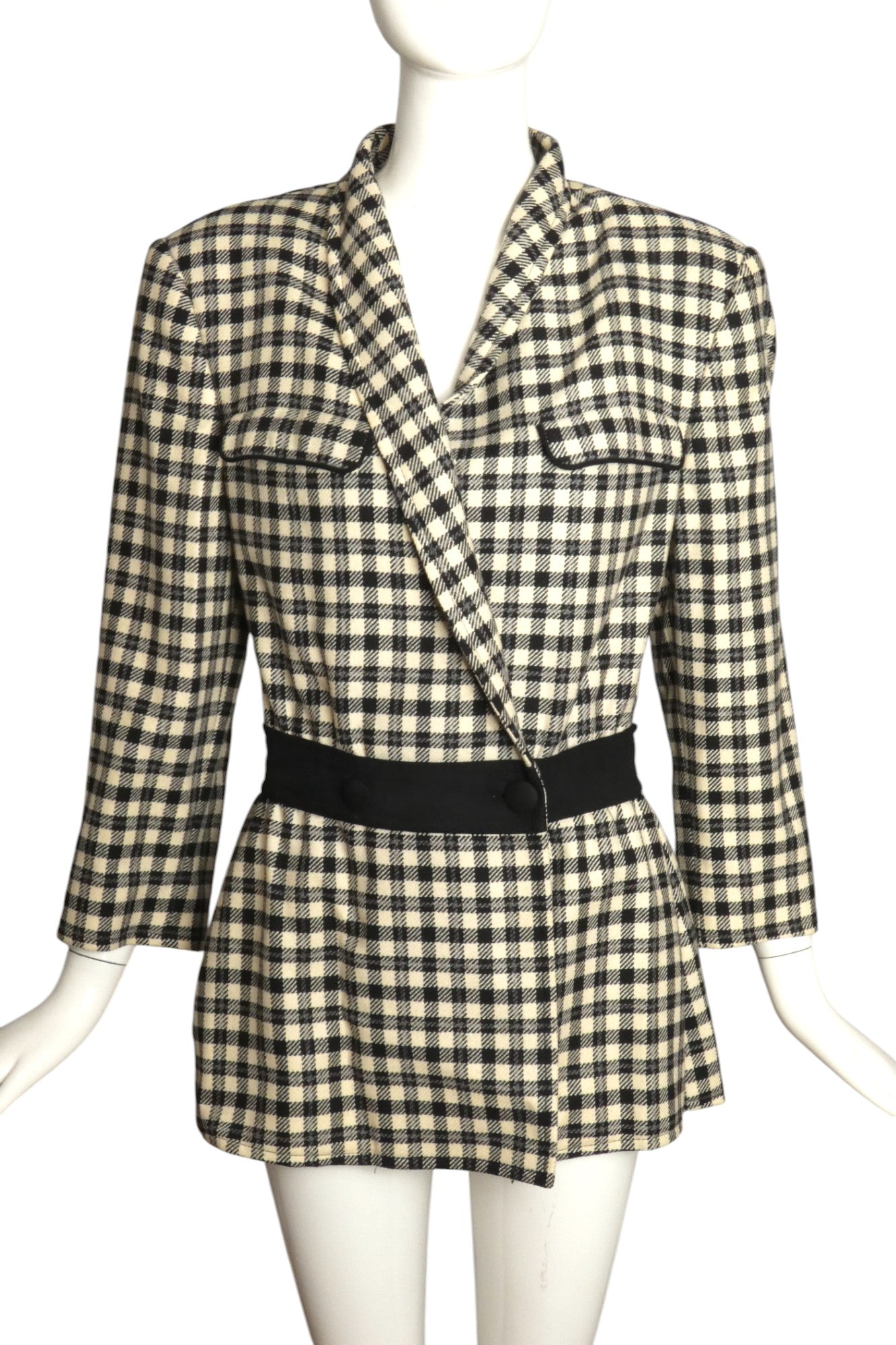 GUCCI- 1980s Wool Plaid Blazer, Size 10