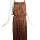 MISSONI- 1970s Printed Silk Slip Dress, Size 8