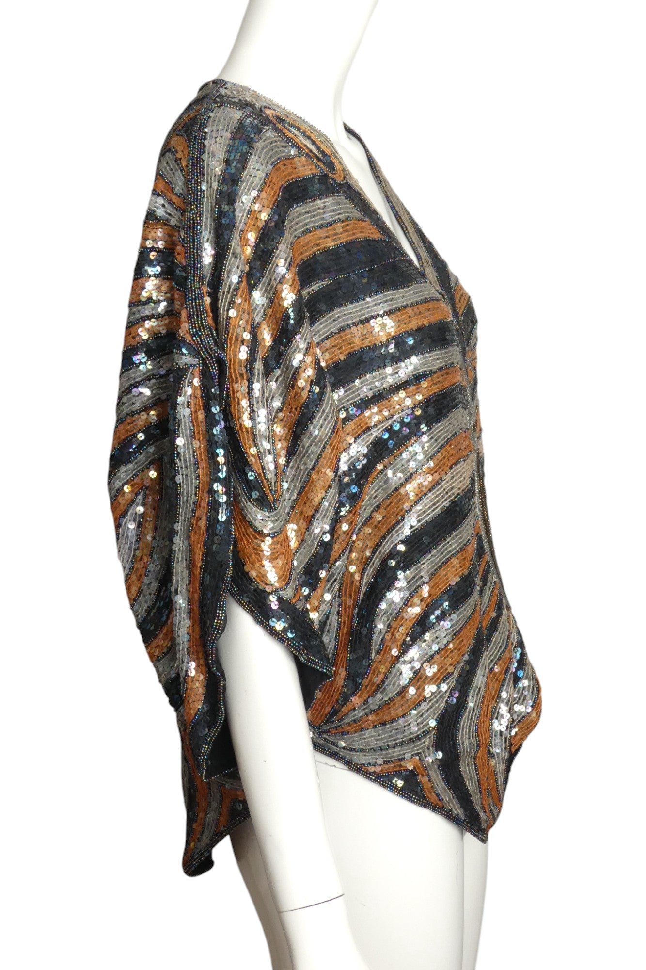 1970s Butterfly Bead & Sequin Top, Size 10