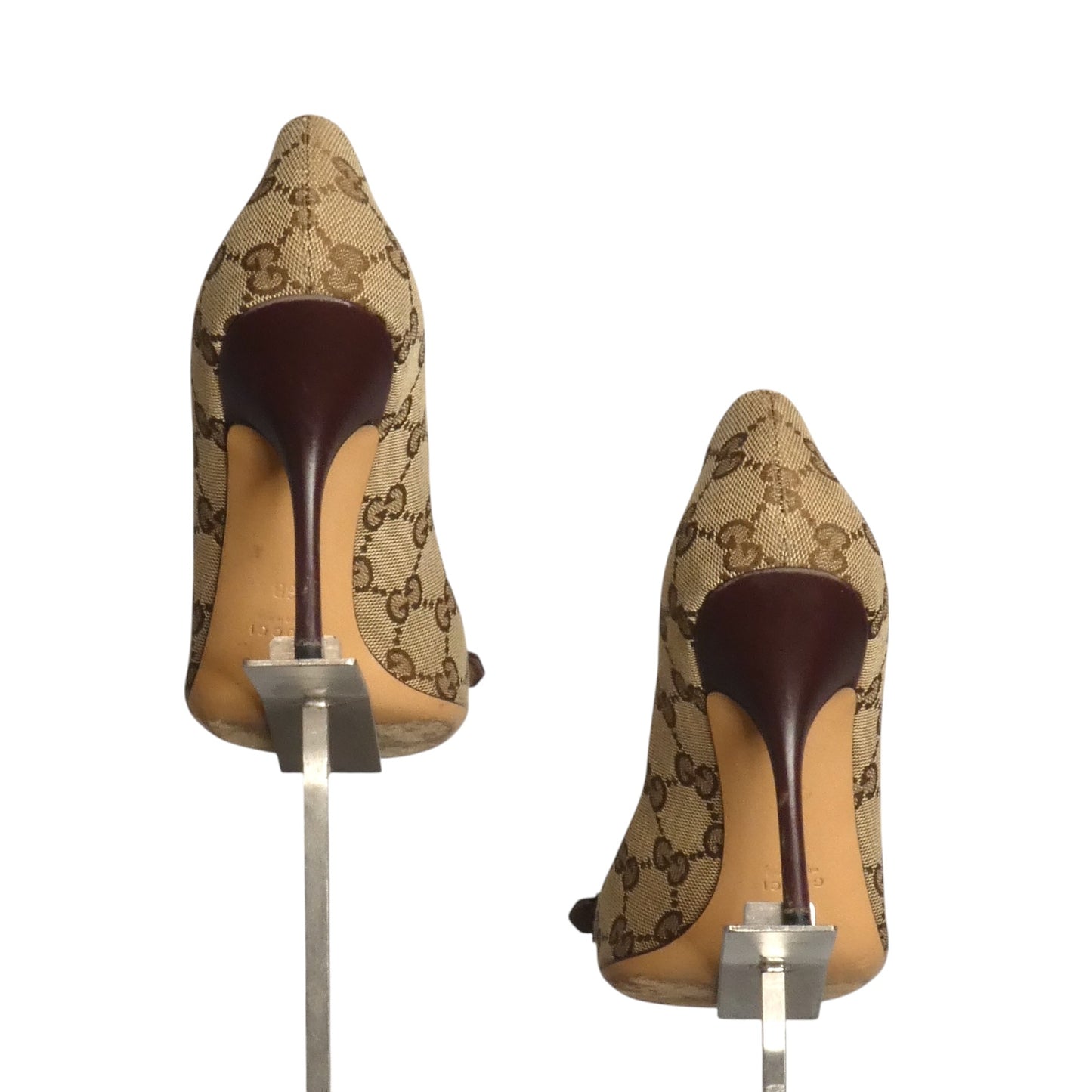 GUCCI- Supreme Canvas Buckle Pumps, Size 6