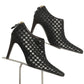 BOTTEGA VENETA- 1990s Black Leather Intrecciato Ankle Boots, Size 36