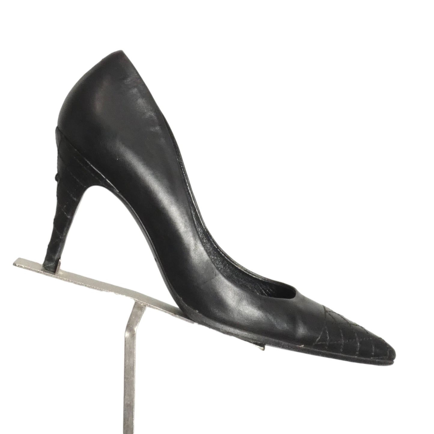 CHANEL- Black Quilted Leather Pumps, Size 36