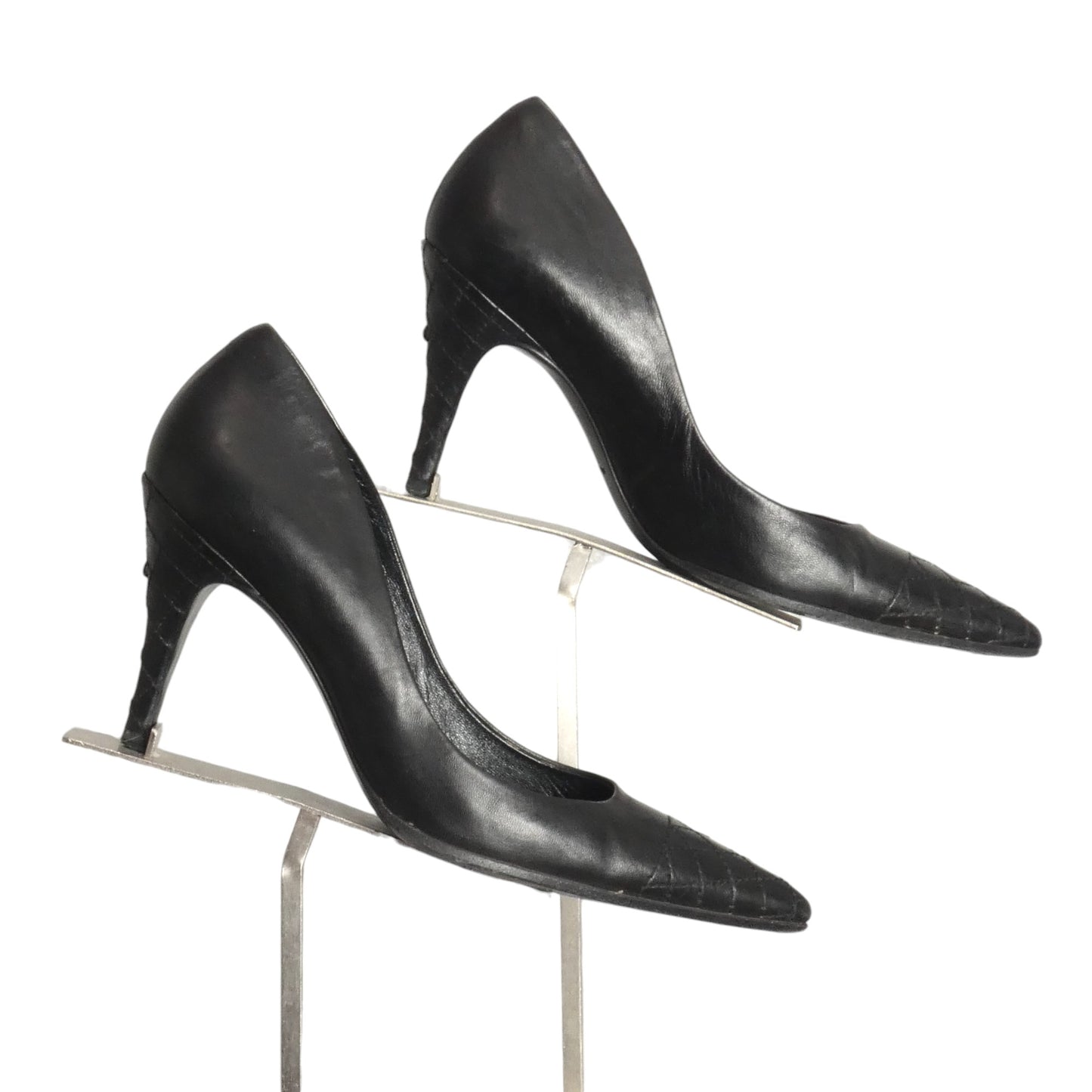 CHANEL- Black Quilted Leather Pumps, Size 36