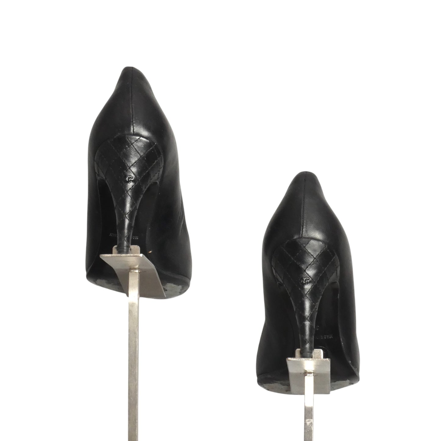 CHANEL- Black Quilted Leather Pumps, Size 36