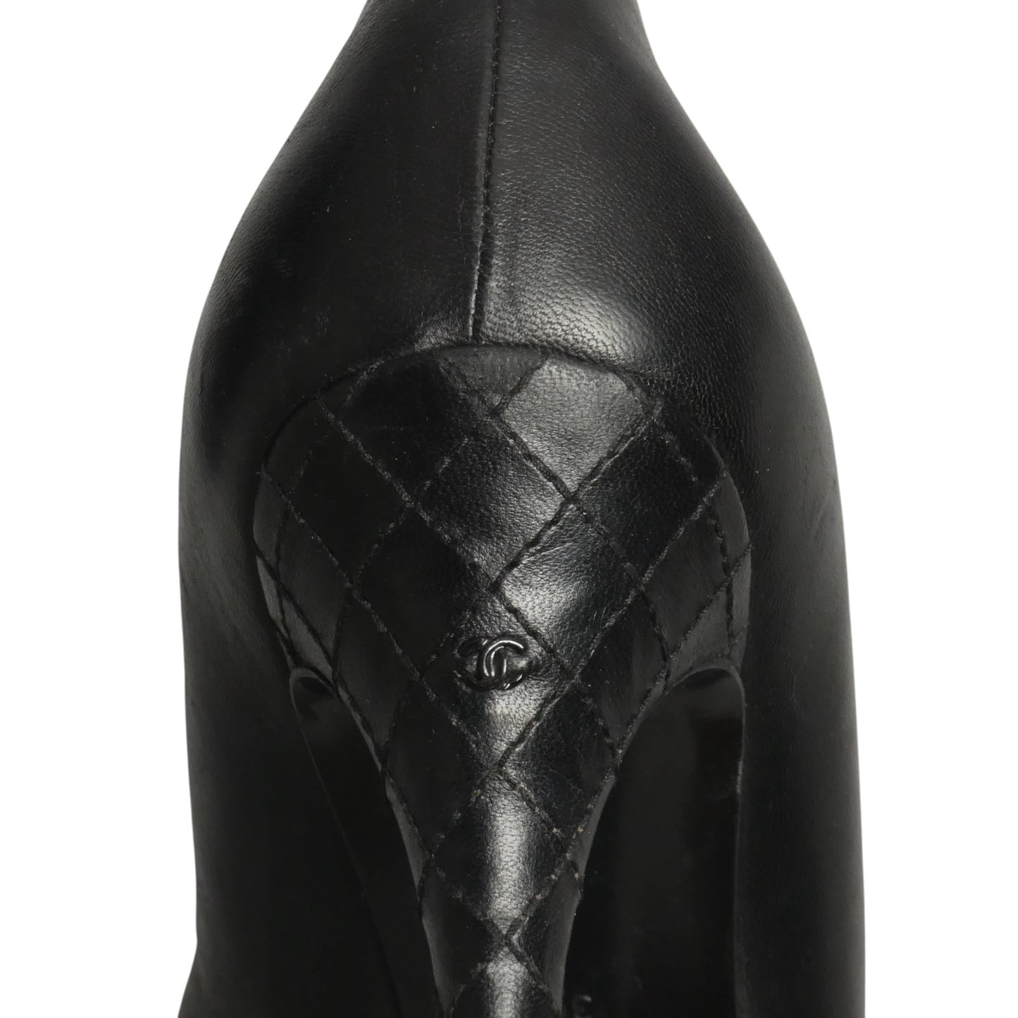 CHANEL- Black Quilted Leather Pumps, Size 36