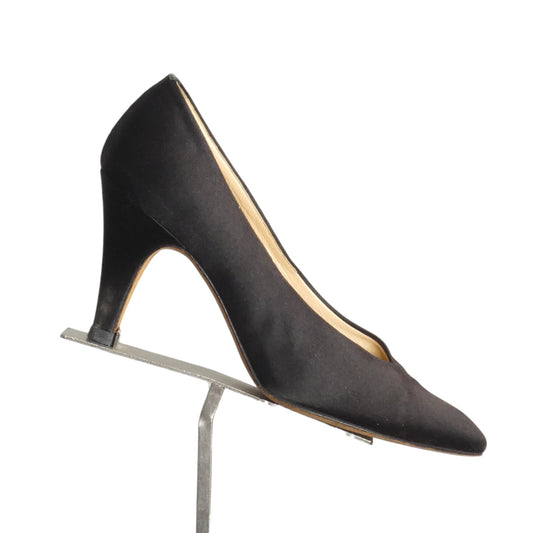GUCCI- 1980s Black Satin Pumps, Size 36