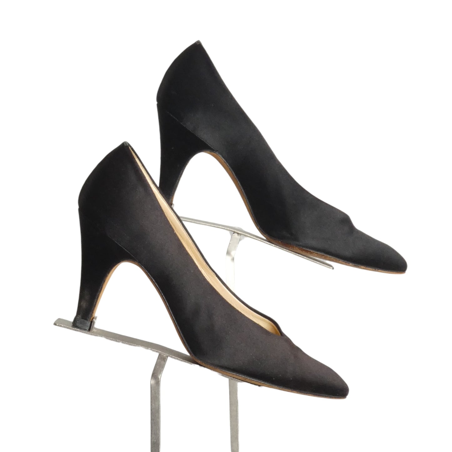GUCCI- 1980s Black Satin Pumps, Size 36