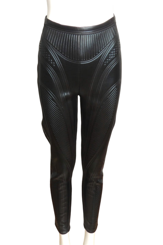 MUGLER- Black PVC Quilted Pants, Size 6